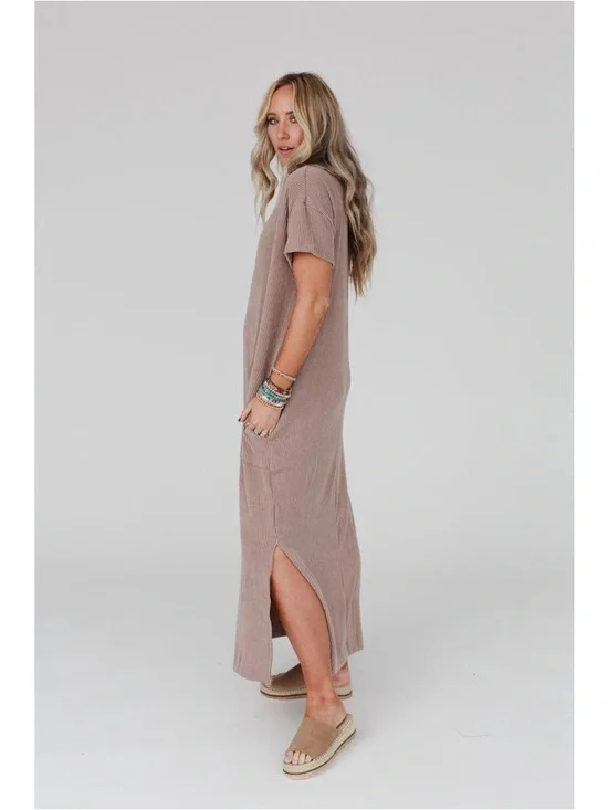 Three Birds Nest The Nest Easy Days Maxi Slit Tee Dress Size L - Picture 2 of 9